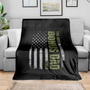Bonus Dad Throw Blanket American Flag Best Bonus Dad Ever Fathers Day TS10 Print Your Wear