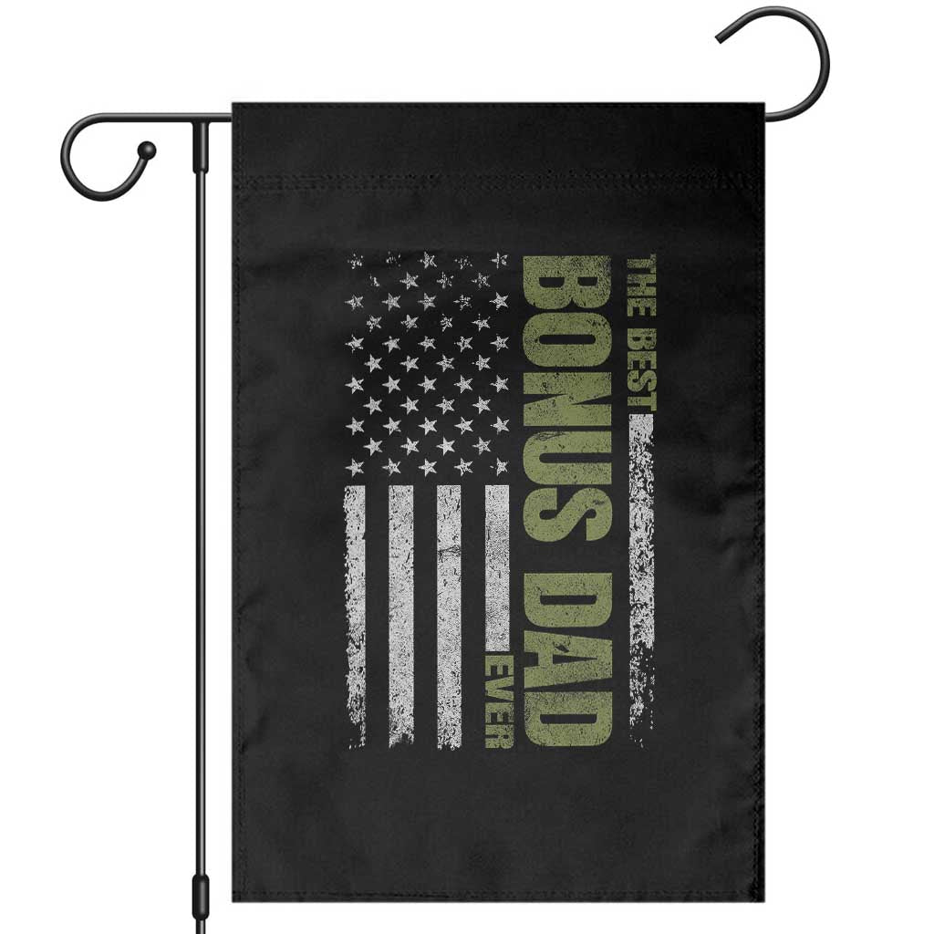 Bonus Dad Garden Flag American Flag Best Bonus Dad Ever Fathers Day TS10 Black Print Your Wear