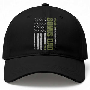 Bonus Dad Baseball Cap American Flag Best Bonus Dad Ever Fathers Day TS10 Print Your Wear