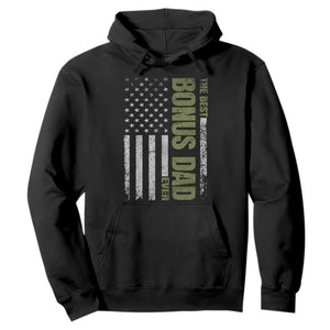 Bonus Dad Hoodie American Flag Best Bonus Dad Ever Fathers Day TS10 Black Print Your Wear