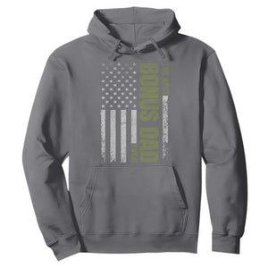 Bonus Dad Hoodie American Flag Best Bonus Dad Ever Fathers Day TS10 Charcoal Print Your Wear