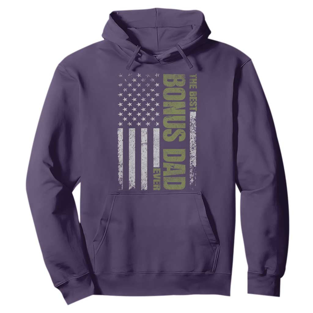 Bonus Dad Hoodie American Flag Best Bonus Dad Ever Fathers Day TS10 Purple Print Your Wear