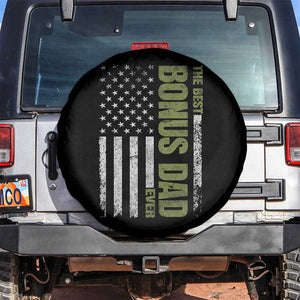 Bonus Dad Spare Tire Cover American Flag Best Bonus Dad Ever Fathers Day TS10 No hole Black Print Your Wear