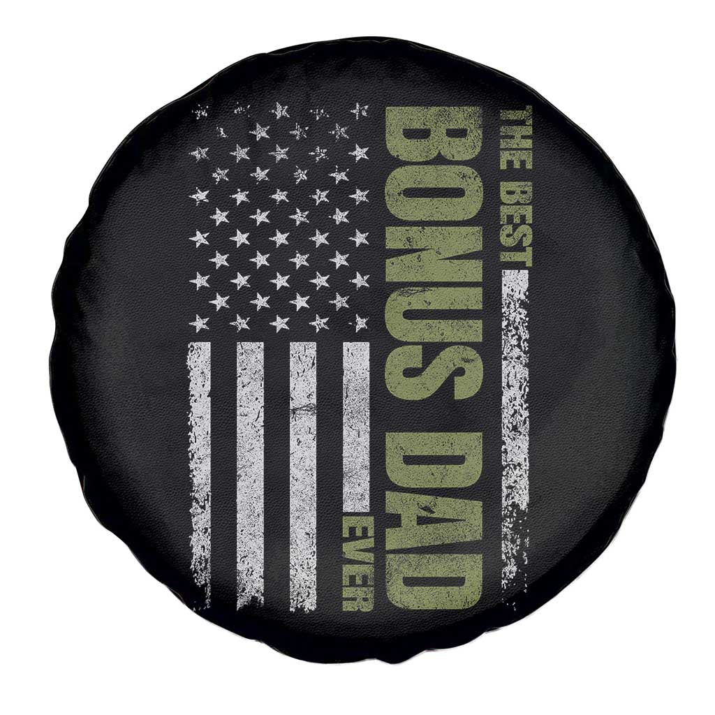 Bonus Dad Spare Tire Cover American Flag Best Bonus Dad Ever Fathers Day TS10 Print Your Wear