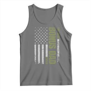 Bonus Dad Tank Top American Flag Best Bonus Dad Ever Fathers Day TS10 Black Heather Print Your Wear