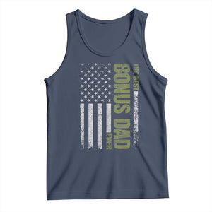 Bonus Dad Tank Top American Flag Best Bonus Dad Ever Fathers Day TS10 Navy Print Your Wear