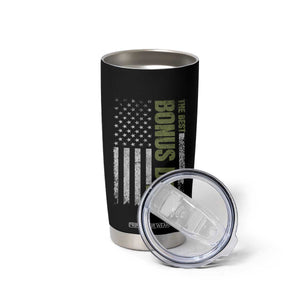 Bonus Dad Tumbler Cup American Flag Best Bonus Dad Ever Fathers Day TS10 Print Your Wear