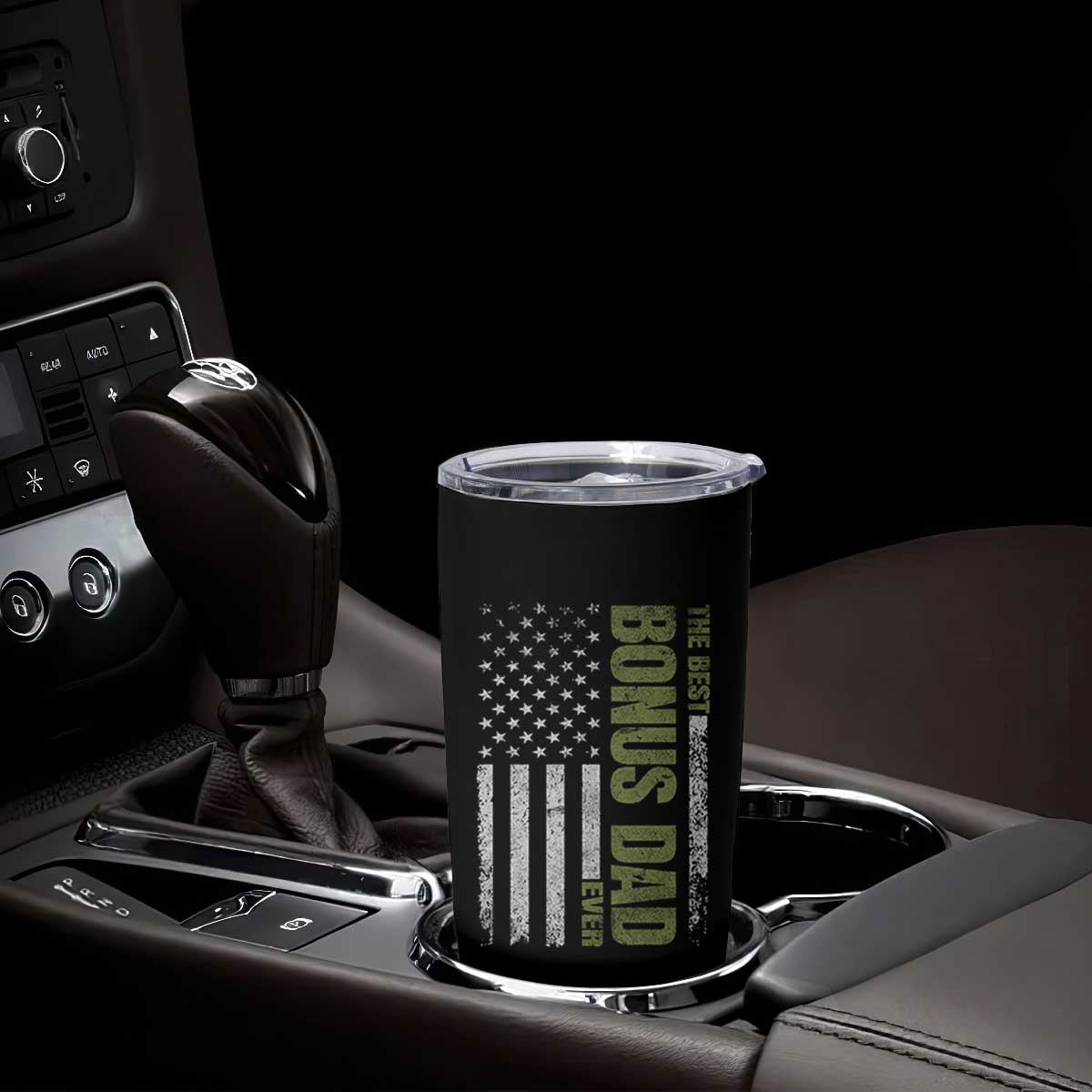 Bonus Dad Tumbler Cup American Flag Best Bonus Dad Ever Fathers Day TS10 Print Your Wear