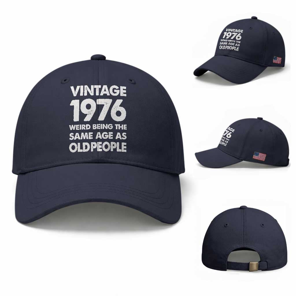 Funny 50th Birthday Baseball Cap Turning 50 Year Old Gifts Weird Being The Same Age As Old People TS10 Baseball Cap Universal Fit Navy Print Your Wear