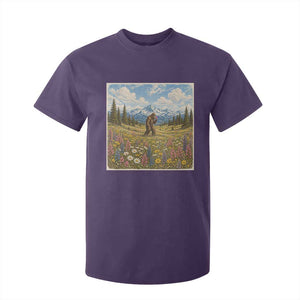 Retro Bigfoot Wildflower T Shirt For Kid Vintage Sasquatch Funny Cryptid TS10 Purple Print Your Wear