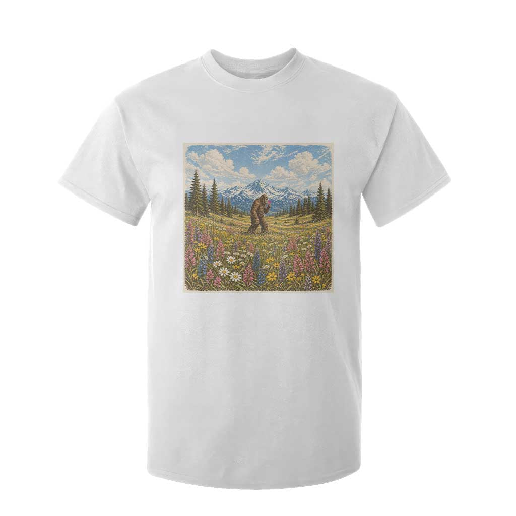 Retro Bigfoot Wildflower T Shirt For Kid Vintage Sasquatch Funny Cryptid TS10 White Print Your Wear