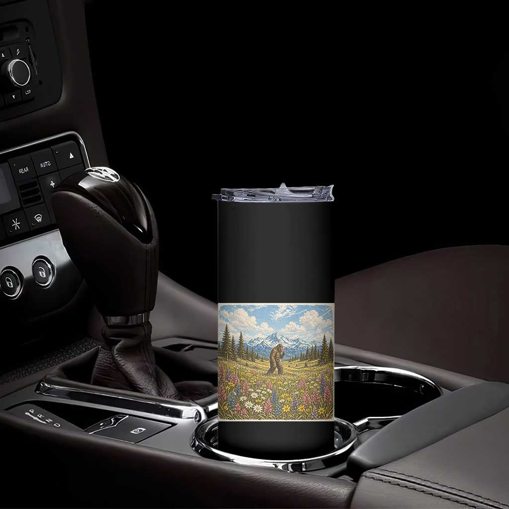 Retro Bigfoot Wildflower Skinny Tumbler Vintage Sasquatch Funny Cryptid TS10 Print Your Wear
