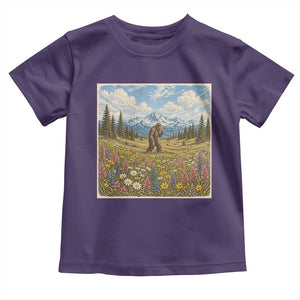 Retro Bigfoot Wildflower Toddler T Shirt Vintage Sasquatch Funny Cryptid TS10 Purple Print Your Wear