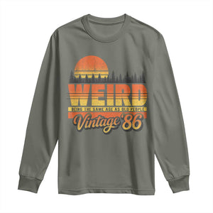 Funny 40th Birthday Long Sleeve Shirt Retro 1986 Weird Being The Same Age As Old People TS10 Military Green Print Your Wear