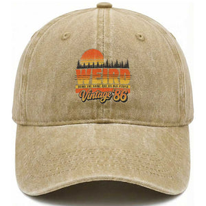 Funny 40th Birthday Washed Cotton Baseball Cap Retro 1986 Weird Being The Same Age As Old People TS10 Print Your Wear