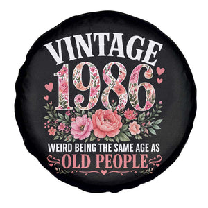 40th Birthday Gifts For Her Spare Tire Cover Floral 1986 Weird Being The Same Age As Old People TS10 Print Your Wear