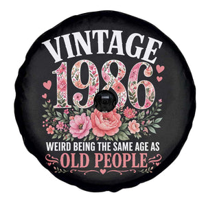 40th Birthday Gifts For Her Spare Tire Cover Floral 1986 Weird Being The Same Age As Old People TS10 Print Your Wear