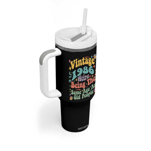 Funny 40th Birthday Tumbler With Handle Retro Groovy 1986 Weird Being The Same Age As Old People TS10 Print Your Wear