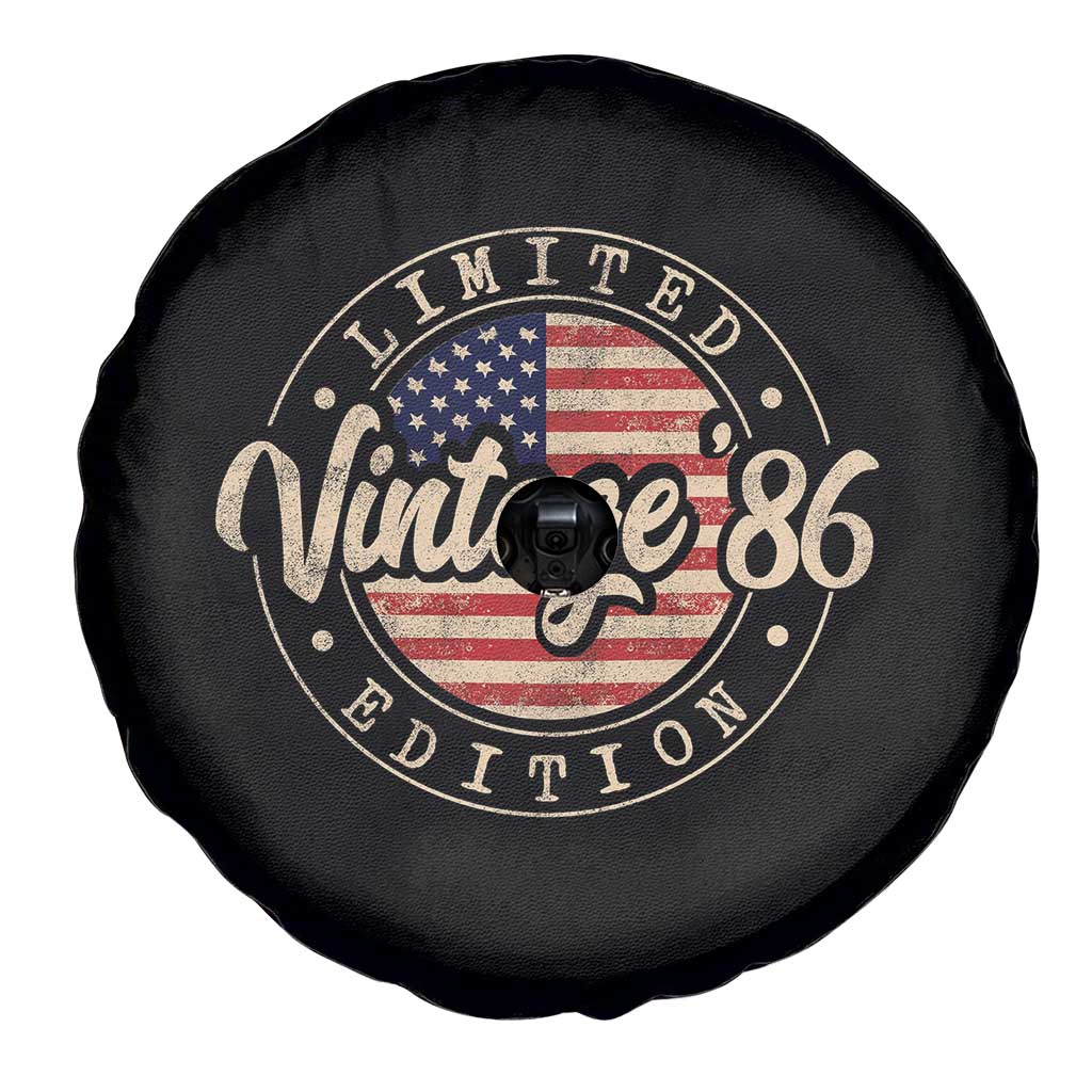 Vintage 1986 Stamp Spare Tire Cover Funny 40th Birthday USA Flag 40 Year Old Bday TS10 Print Your Wear