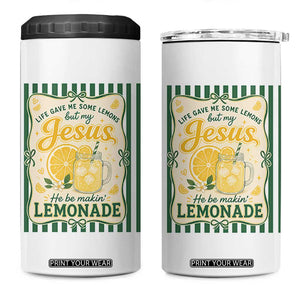 Jesus Lemonade 4 in 1 Can Cooler Tumbler Funny Christian Life Gave Me Lemons But My Jesus Makes Lemonade TS10 One Size: 16 oz White Print Your Wear