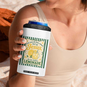 Jesus Lemonade 4 in 1 Can Cooler Tumbler Funny Christian Life Gave Me Lemons But My Jesus Makes Lemonade TS10 Print Your Wear
