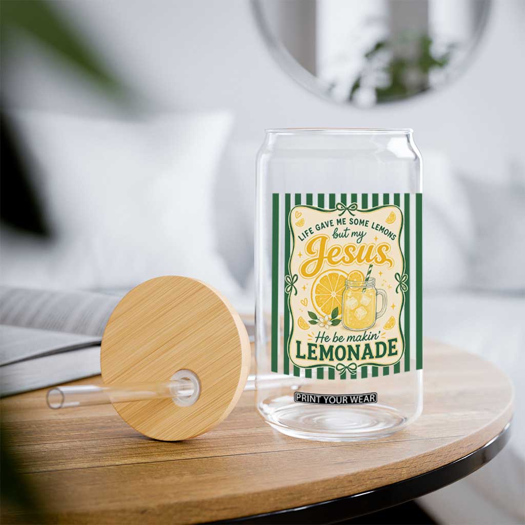 Jesus Lemonade Glass Can Funny Christian Life Gave Me Lemons But My Jesus Makes Lemonade TS10 Print Your Wear