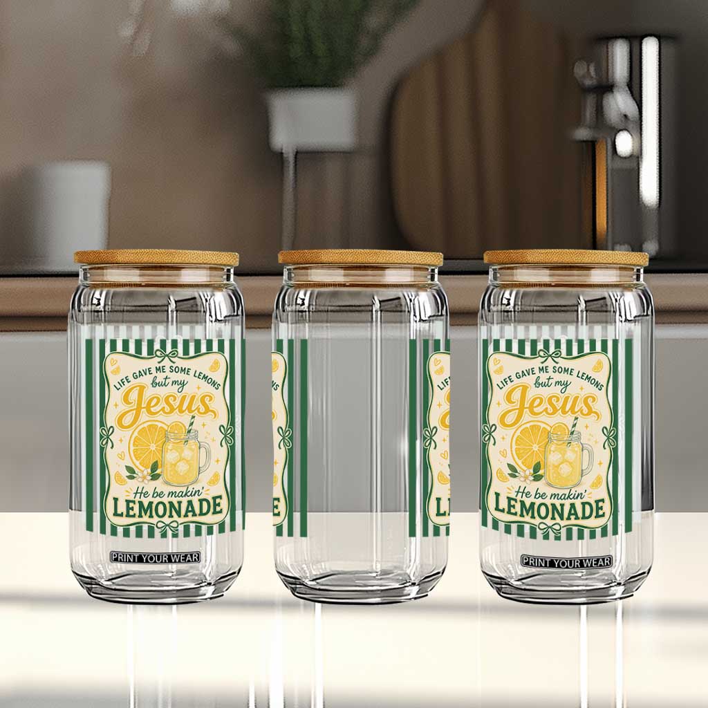 Jesus Lemonade Glass Can Funny Christian Life Gave Me Lemons But My Jesus Makes Lemonade TS10 Print Your Wear