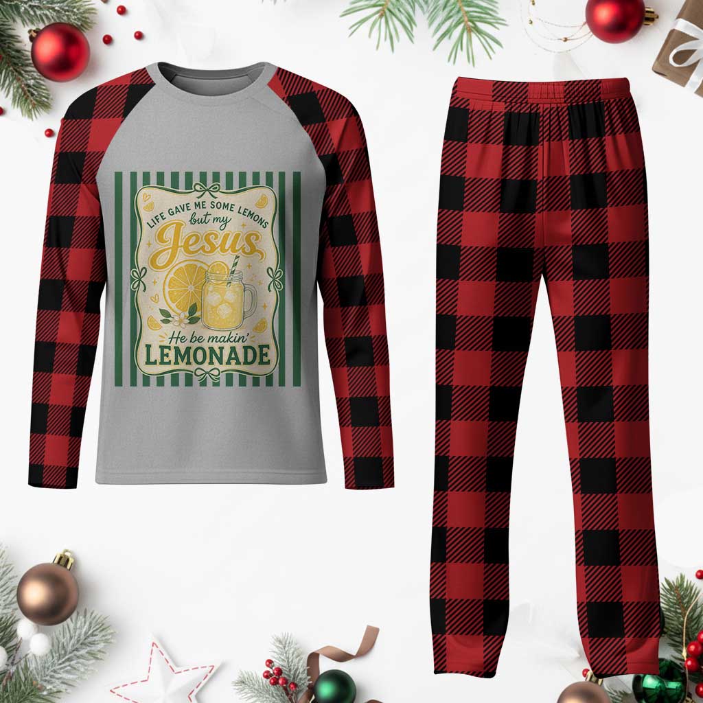 Jesus Lemonade Plaid Pajama Set Funny Christian Life Gave Me Lemons But My Jesus Makes Lemonade TS10 Buffalo Plaid Print Your Wear