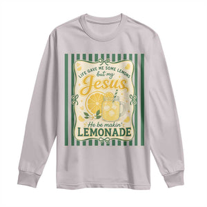 Jesus Lemonade Long Sleeve Shirt Funny Christian Life Gave Me Lemons But My Jesus Makes Lemonade TS10 Ice Gray Print Your Wear