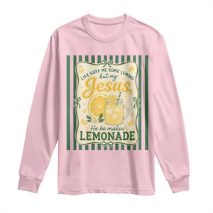 Jesus Lemonade Long Sleeve Shirt Funny Christian Life Gave Me Lemons But My Jesus Makes Lemonade TS10 Light Pink Print Your Wear