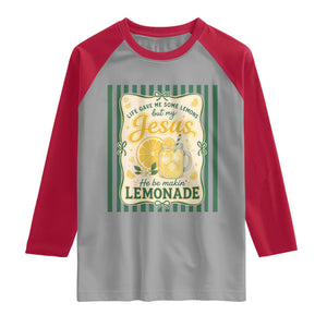 Jesus Lemonade Raglan Shirt Funny Christian Life Gave Me Lemons But My Jesus Makes Lemonade TS10 Sport Gray Red Print Your Wear