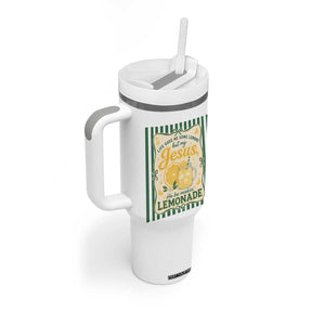 Jesus Lemonade Tumbler With Handle Funny Christian Life Gave Me Lemons But My Jesus Makes Lemonade TS10 Print Your Wear
