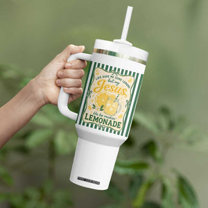 Jesus Lemonade Tumbler With Handle Funny Christian Life Gave Me Lemons But My Jesus Makes Lemonade TS10 Print Your Wear