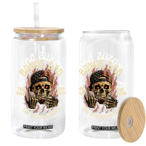 Bonus Dad Glass Can The Man Myth Bad Influence Step Dad Vintage Skull USA Flag TS10 Print Your Wear