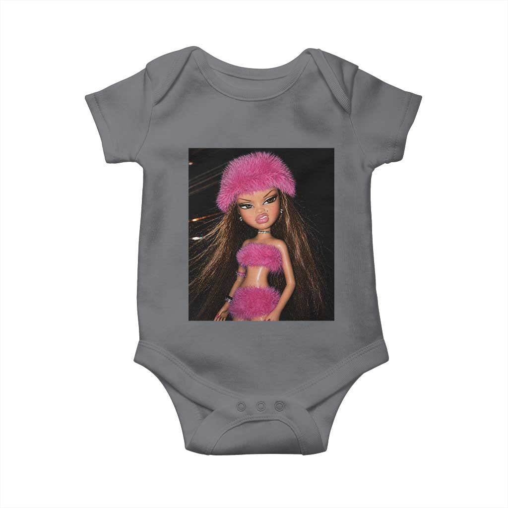 Funny Disgusting Doll Face Meme Baby Onesie Expression Hilarious Sarcastic TS10 Charcoal Print Your Wear