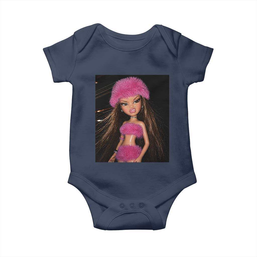 Funny Disgusting Doll Face Meme Baby Onesie Expression Hilarious Sarcastic TS10 Navy Print Your Wear