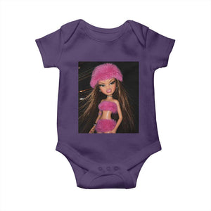 Funny Disgusting Doll Face Meme Baby Onesie Expression Hilarious Sarcastic TS10 Purple Print Your Wear