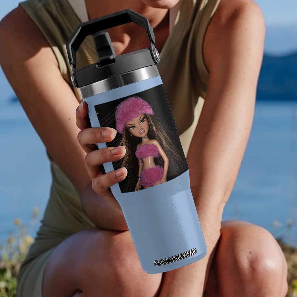 Funny Disgusting Doll Face Meme Flip Straw Tumbler Expression Hilarious Sarcastic TS10 One Size: 30 oz Light Blue Print Your Wear
