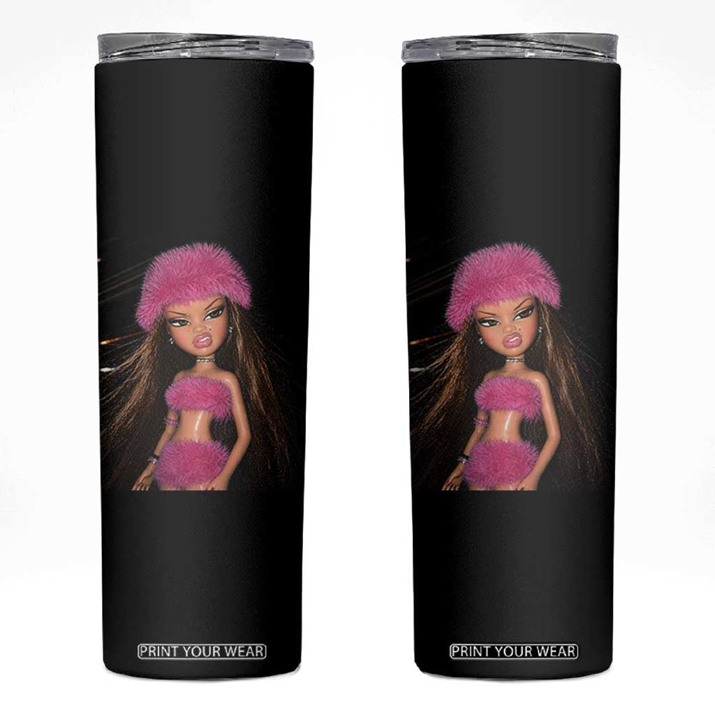 Funny Disgusting Doll Face Meme Skinny Tumbler Expression Hilarious Sarcastic TS10 Black Print Your Wear