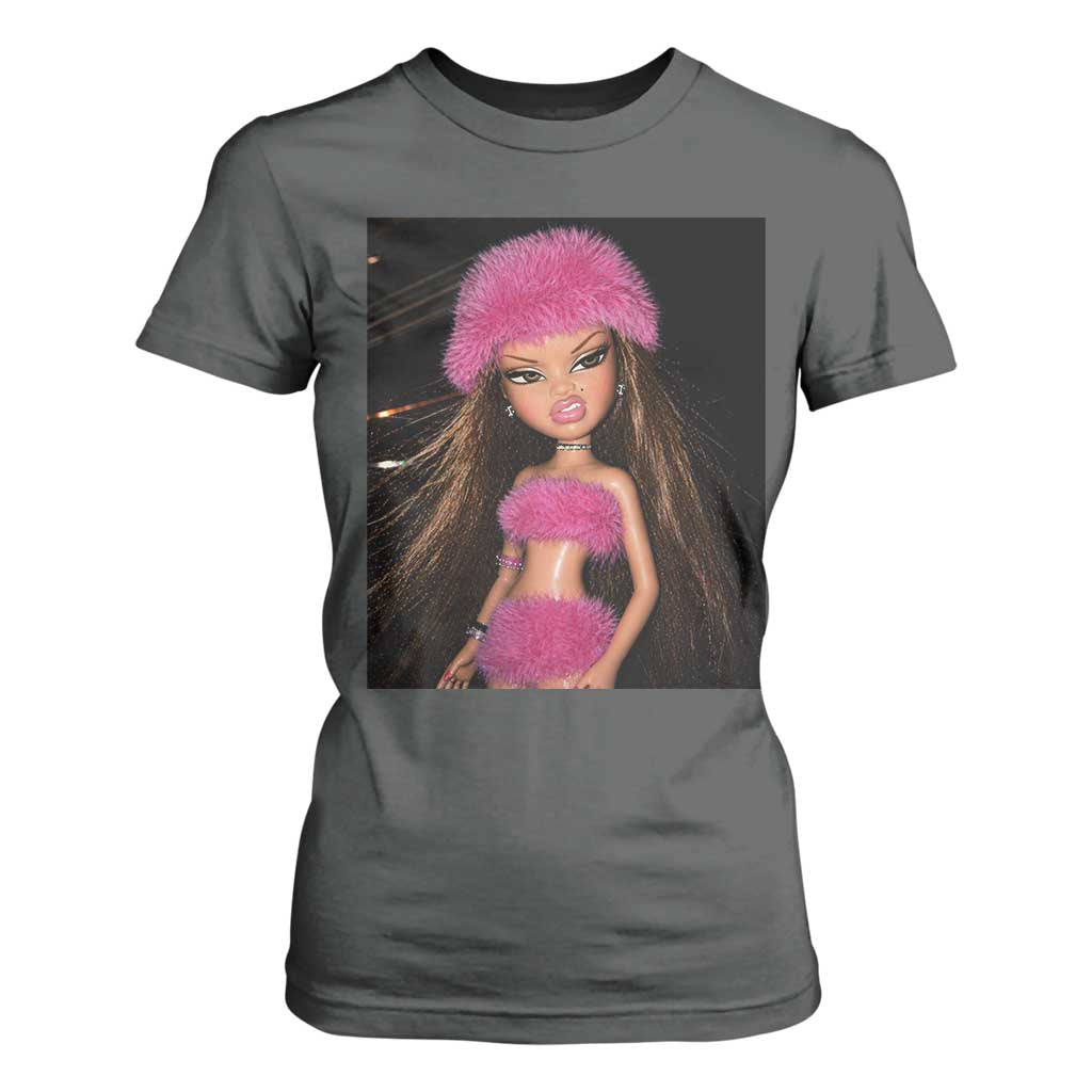 Funny Disgusting Doll Face Meme T Shirt For Women Expression Hilarious Sarcastic TS10 Dark Heather Print Your Wear