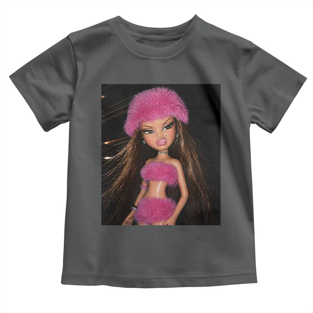 Funny Disgusting Doll Face Meme Toddler T Shirt Expression Hilarious Sarcastic TS10 Dark Heather Print Your Wear