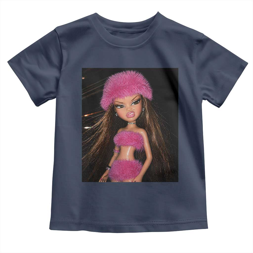 Funny Disgusting Doll Face Meme Toddler T Shirt Expression Hilarious Sarcastic TS10 Navy Print Your Wear