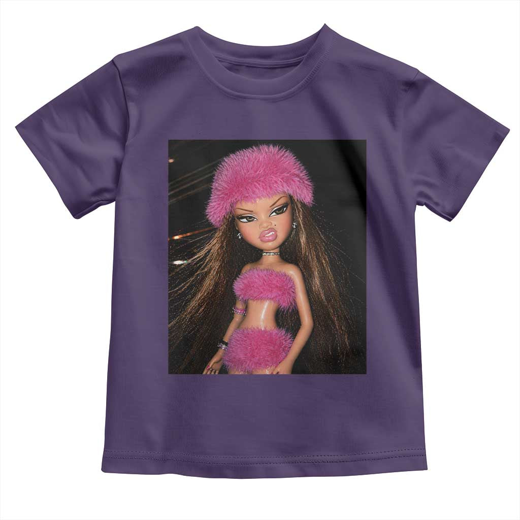Funny Disgusting Doll Face Meme Toddler T Shirt Expression Hilarious Sarcastic TS10 Purple Print Your Wear