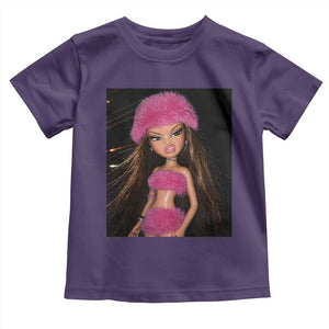 Funny Disgusting Doll Face Meme Toddler T Shirt Expression Hilarious Sarcastic TS10 Purple Print Your Wear