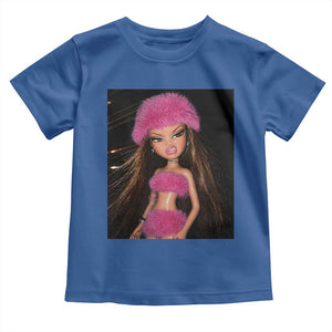 Funny Disgusting Doll Face Meme Toddler T Shirt Expression Hilarious Sarcastic TS10 Royal Blue Print Your Wear
