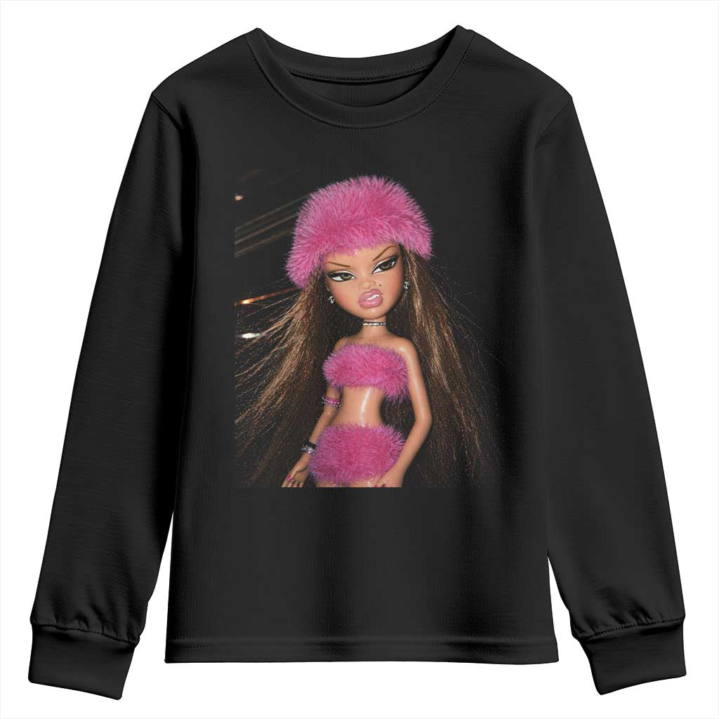 Funny Disgusting Doll Face Meme Youth Sweatshirt Expression Hilarious Sarcastic TS10 Black Print Your Wear