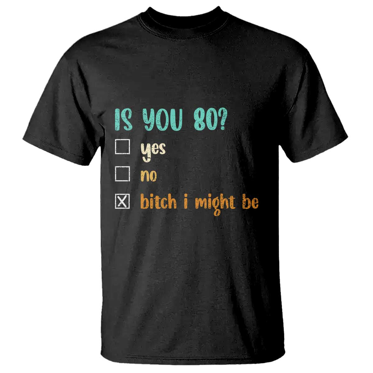 80th Birthday T Shirt Funny Is You 80 Gift Idea 80 Year Old TS10 Black Print Your Wear