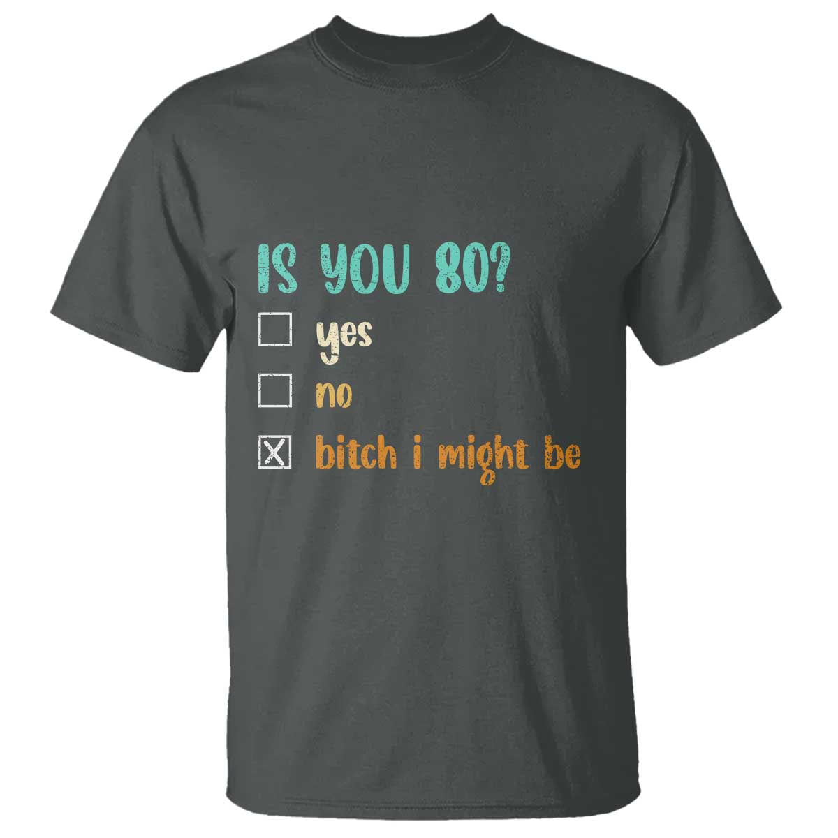 80th Birthday T Shirt Funny Is You 80 Gift Idea 80 Year Old TS10 Dark Heather Print Your Wear
