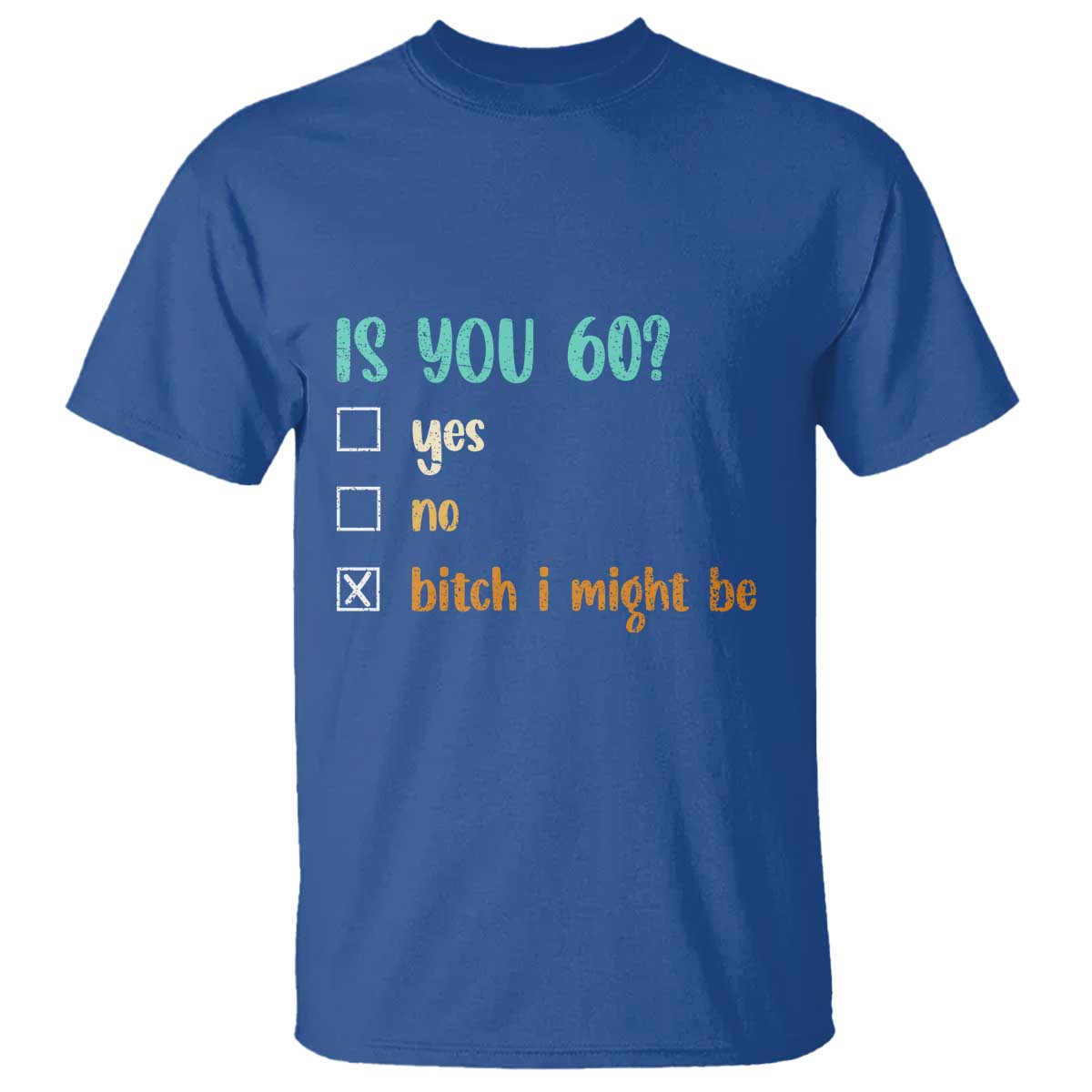 60th Birthday T Shirt Funny Is You 60 Gift Idea 60 Year Old TS10 Royal Blue Print Your Wear