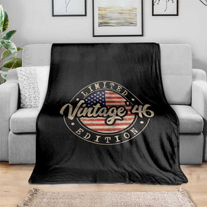 Vintage 1946 Stamp Throw Blanket Funny 80th Birthday USA Flag 80 Year Old Bday TS10 Print Your Wear